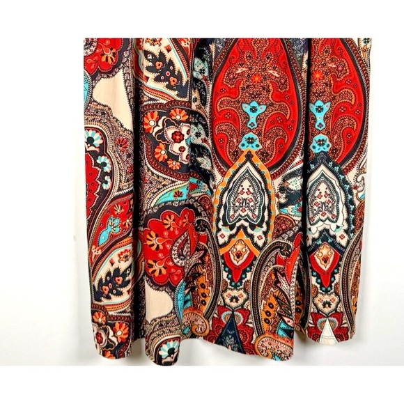 Vintage ICE Midi‎ Skirt Large Long 90s Y2K Floral Paisley Peasant Boho Stretch - Picture 3 of 8